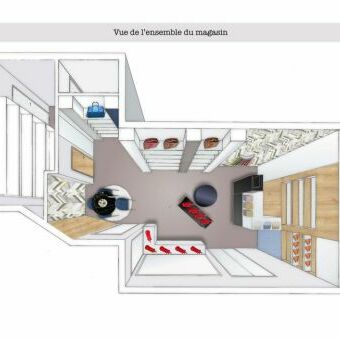 Vue de l'ensemble du magasin imagin par Lauren
