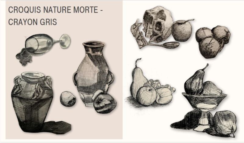 croquis nature morte