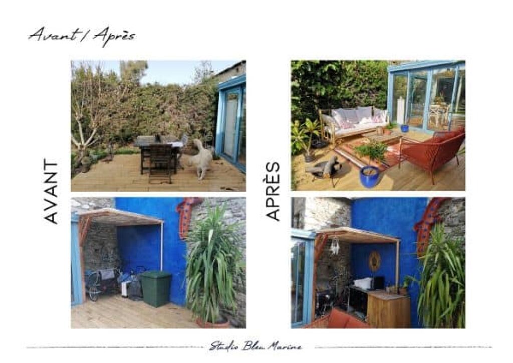 avant/après d'un projet terrasse ethnique