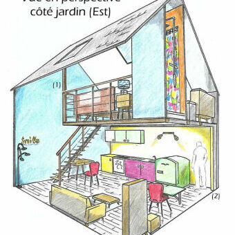 Croquis de la perspective de l'ensemble du projet