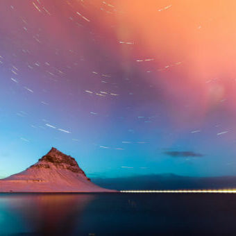 Star trail en Islande