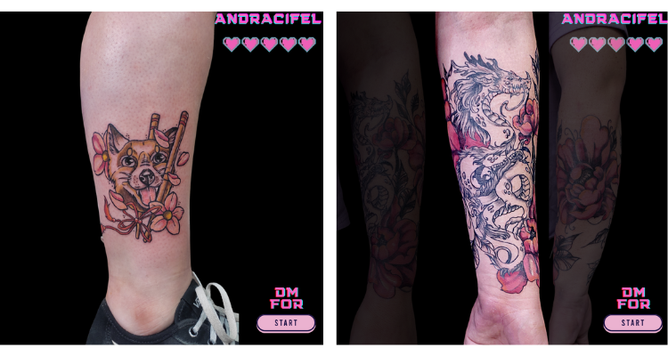 exemples de tatouages réalisés par Axelle