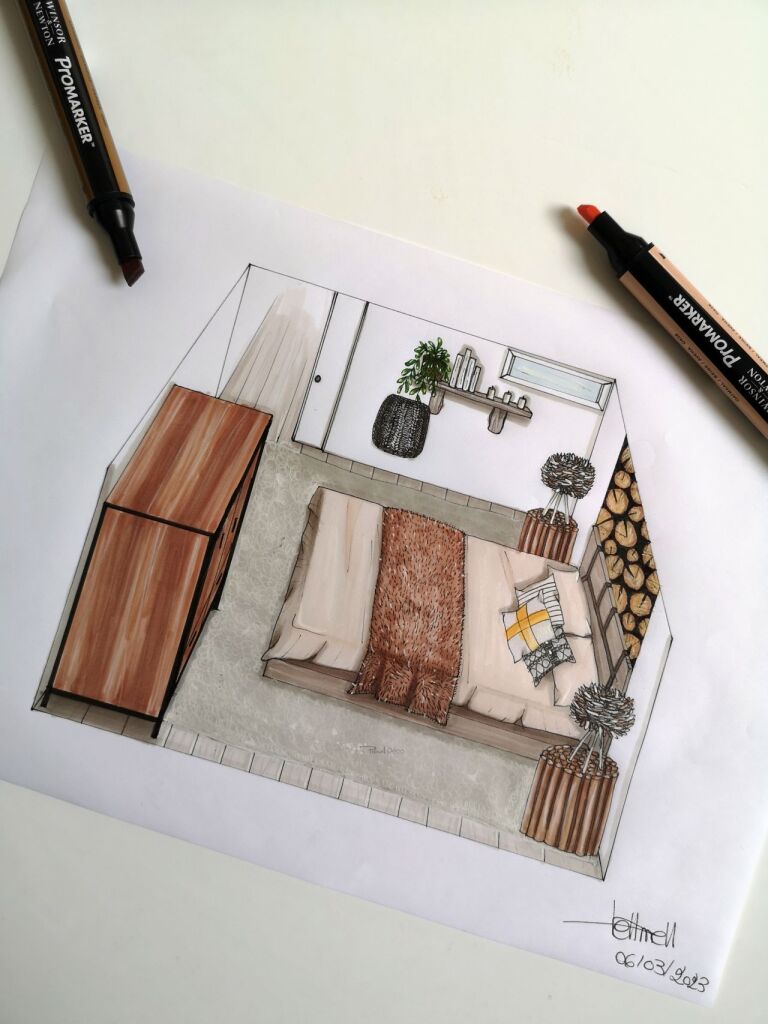 croquis déco réalisé par Audrey